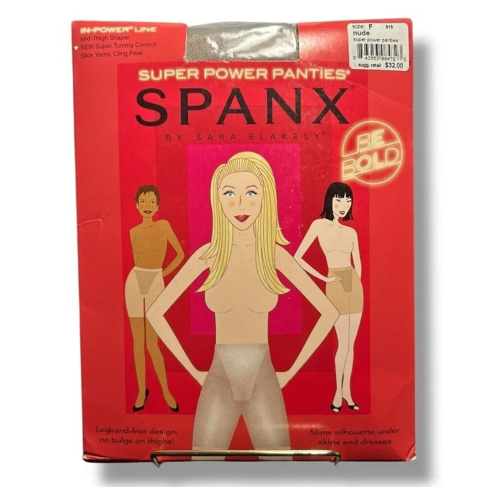 Spanx by Sara Blakely‎ Super Power Panties In Power Line Mid Thigh Nude Size F